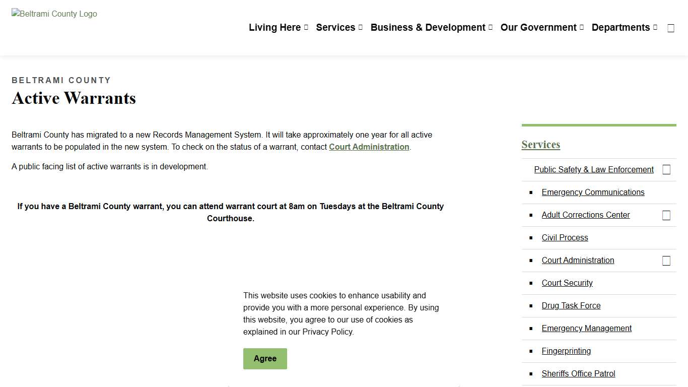 Warrant list Beltrami County